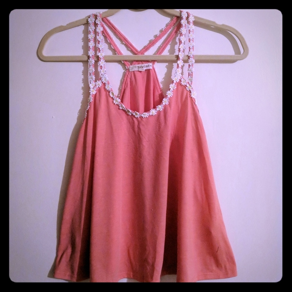 Pink flowered crop top